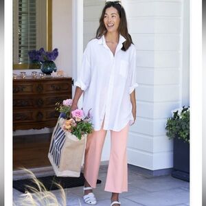 Frank & Eileen Galaway high waisted wide leg jeans pants pink size 30 NWT